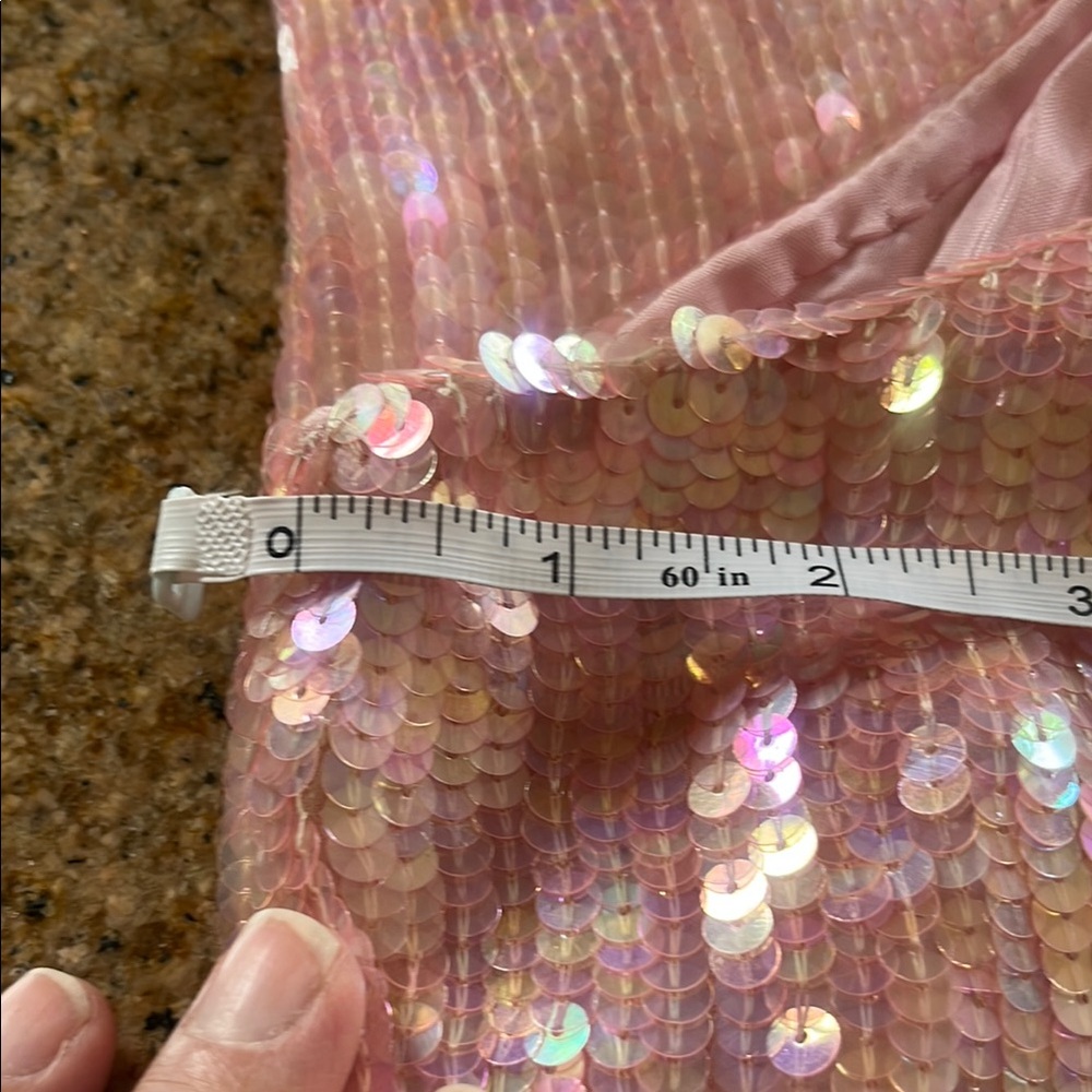 Pink Sequin Cocktial Dress with beaded Detail perfect for Special Occacion - Picture 8 of 16
